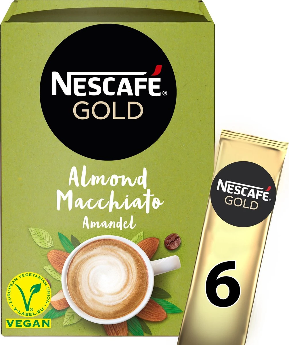 Nescafé Gold Almond Macchiato Oploskoffie - 6 Doosjes à 6 Zakjes - Afbeelding 4