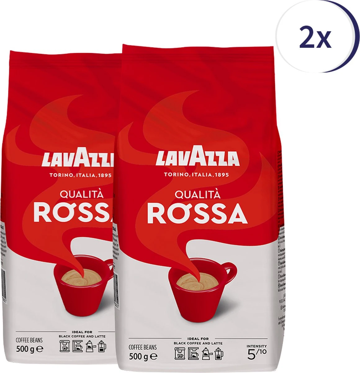 Lavazza Qualita Rossa Koffiebonen - 500 Gram X2