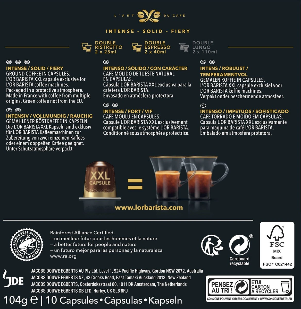 L'OR BARISTA XXL Forza (9) - 5 X 10 Koffiecups - Afbeelding 2