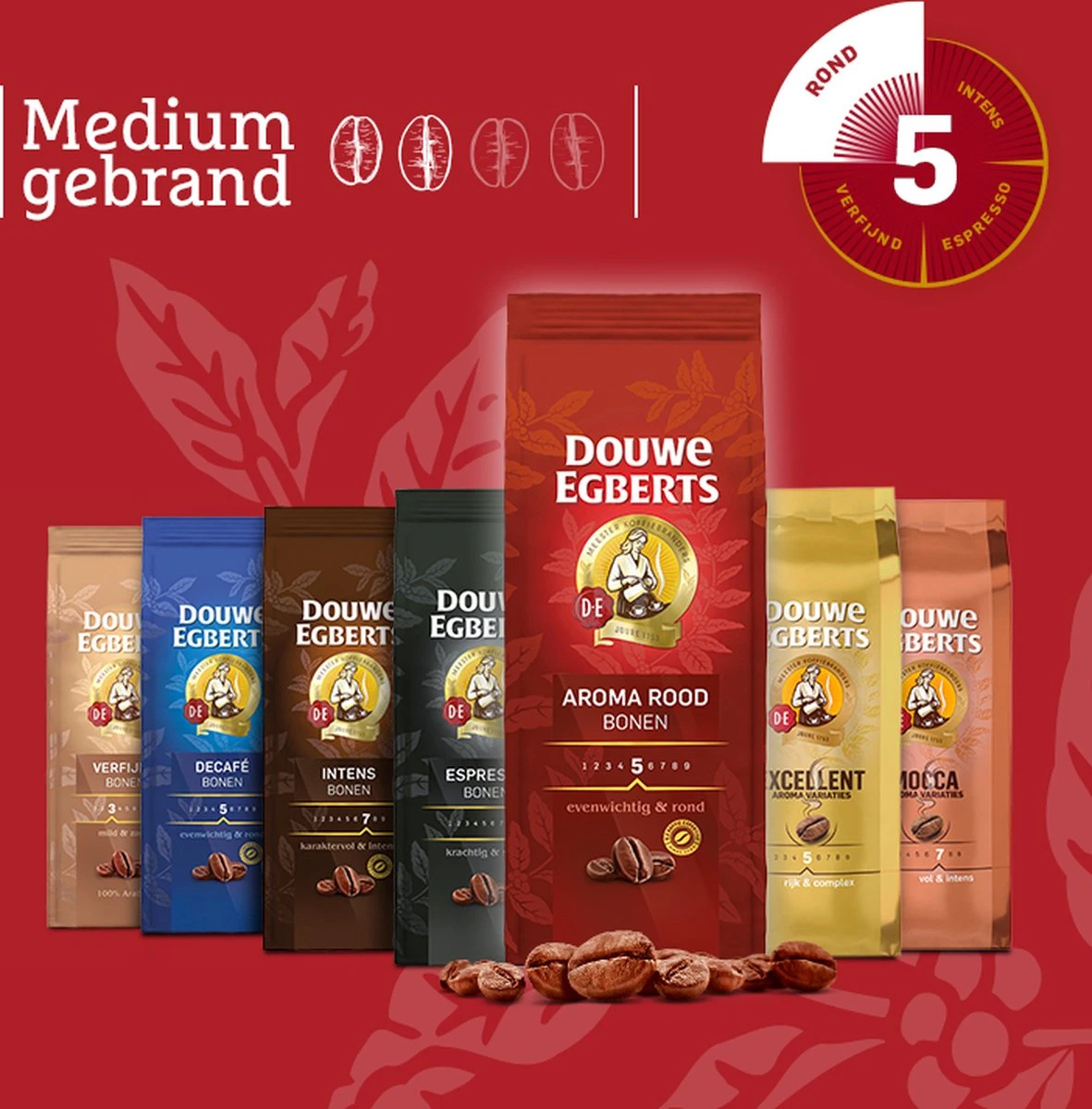 Douwe Egberts Aroma Rood Koffiebonen - 6 X 500 Gram - Afbeelding 9