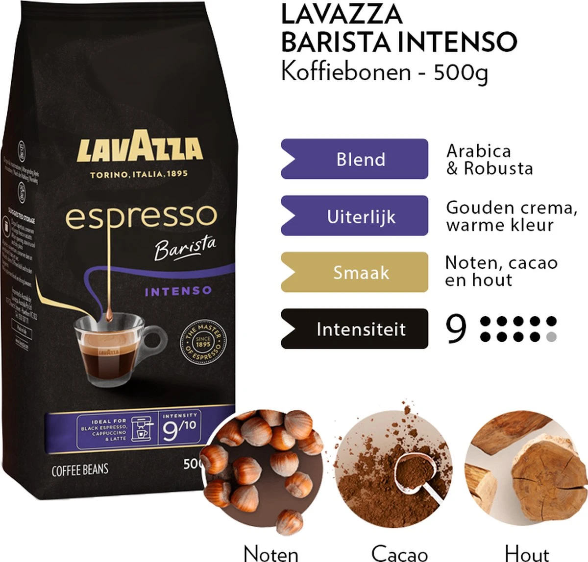 Lavazza Espresso Barista Intenso Koffiebonen - 500 Gram X4 - Afbeelding 5