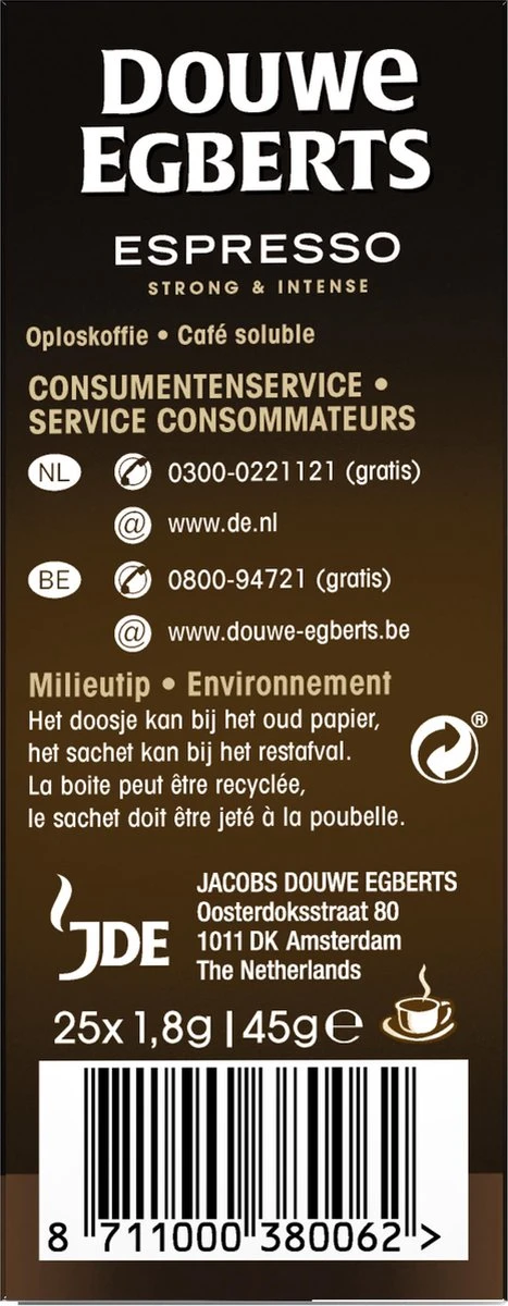 Douwe Egberts Espresso Sticks Oploskoffie - 6 X 25 Zakjes - Afbeelding 6