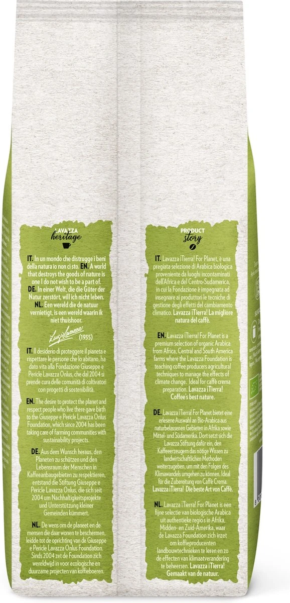 Lavazza Tierra For Planet Biologische Koffiebonen - 500 Gram X4 - Afbeelding 3