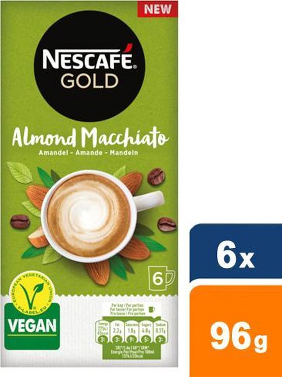 Nescafé Gold Almond Macchiato Oploskoffie - 6 Doosjes à 6 Zakjes - Afbeelding 7