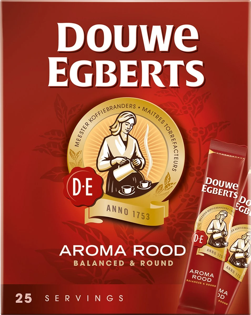 Douwe Egberts Aroma Rood Sticks Oploskoffie - 6 X 25 Zakjes - Afbeelding 6