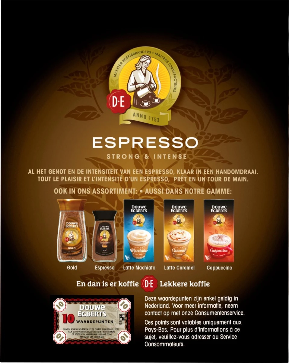 Douwe Egberts Espresso Sticks Oploskoffie - 6 X 25 Zakjes - Afbeelding 4